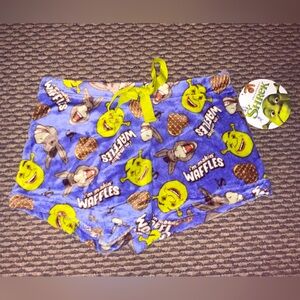 Shrek and Donkey Waffles Plush PJ Shorts Size M